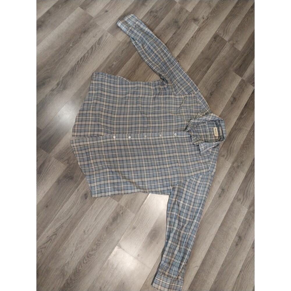 Wedgefield Mens XL Blue Plaid Long Sleeve Button Up